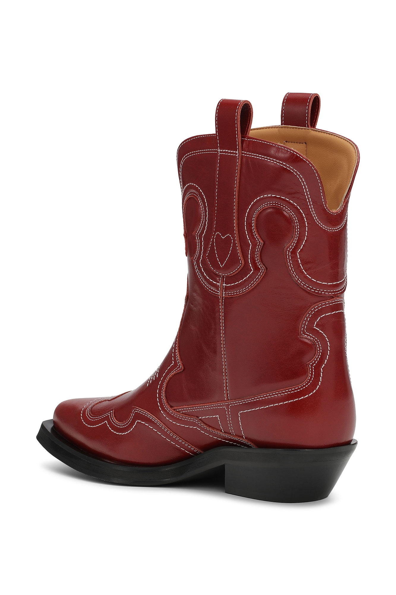 RED LOW SHAFT EMBROIDERED WESTERN BOOTS - 2