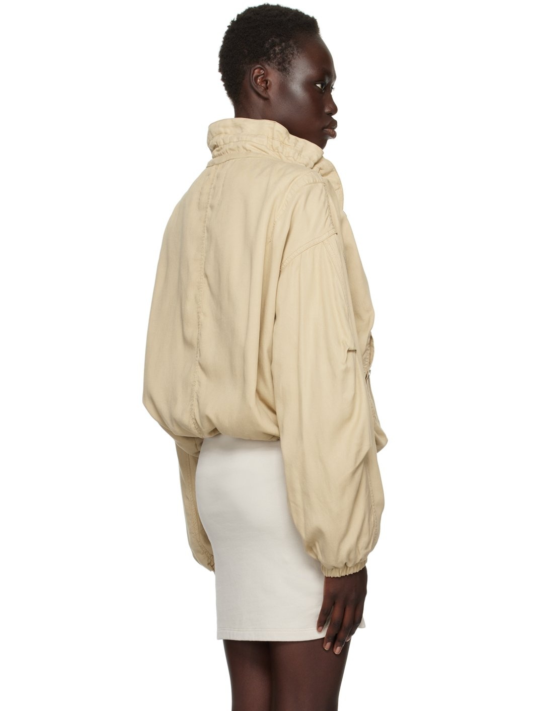 Khaki Plume Bomber Jacket - 3