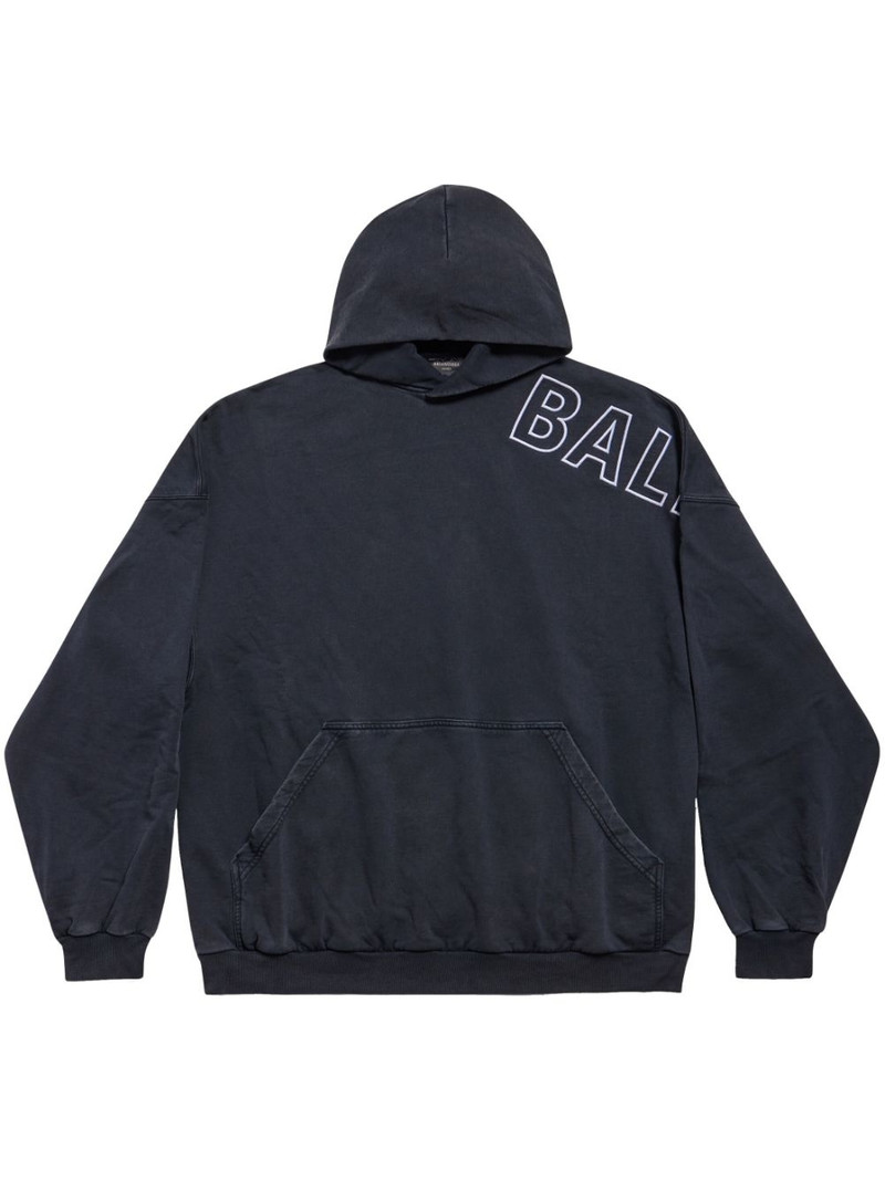 logo-print cotton hoodie - 1