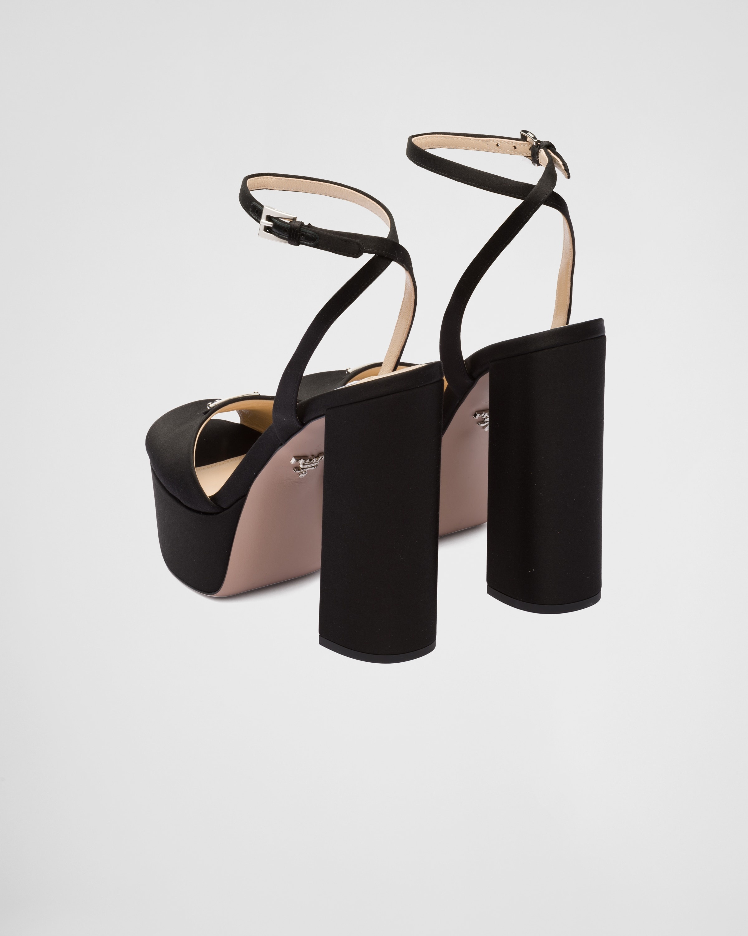 High-heeled satin sandals - 5