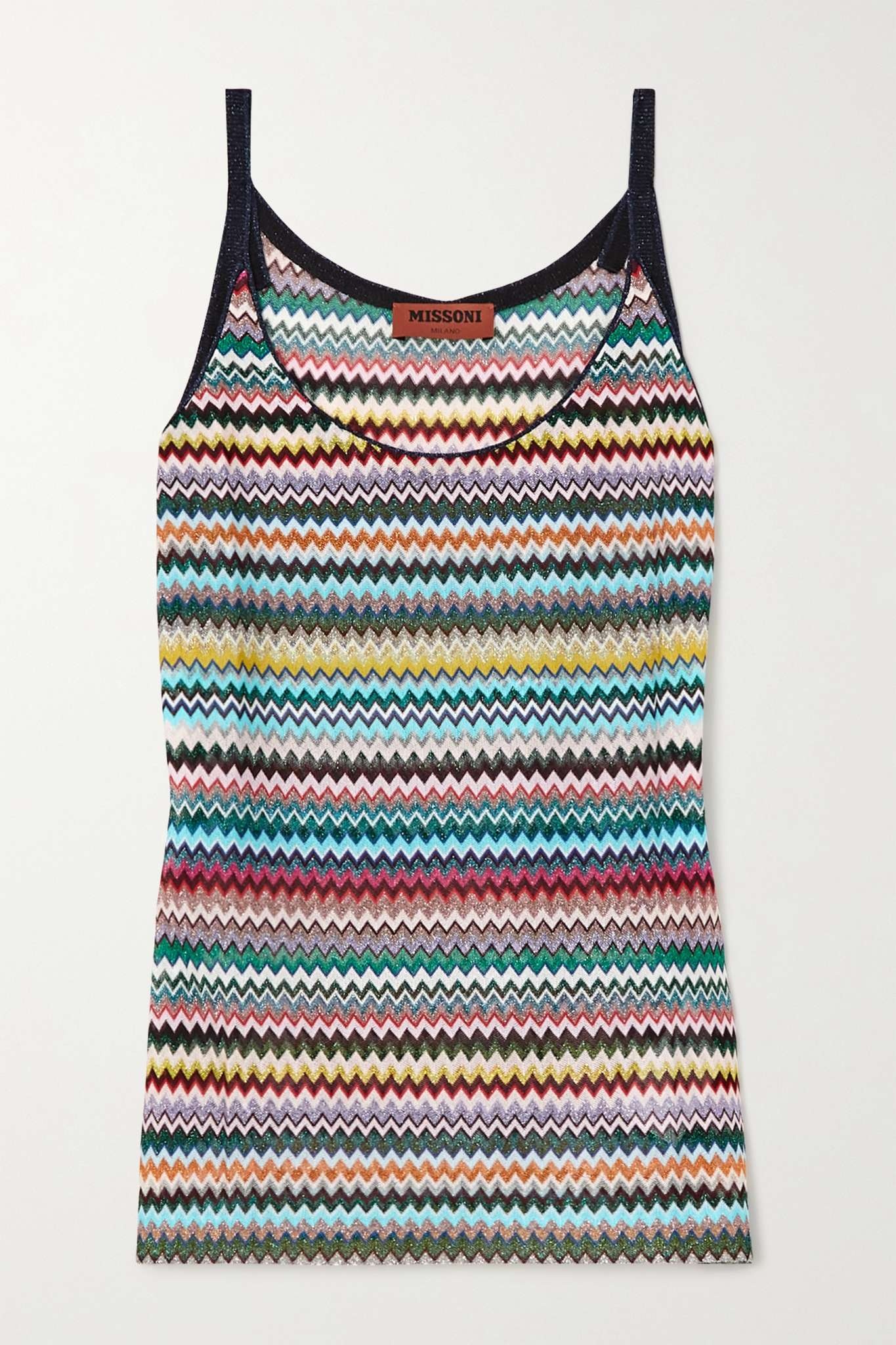 Metallic striped crochet-knit tank - 1