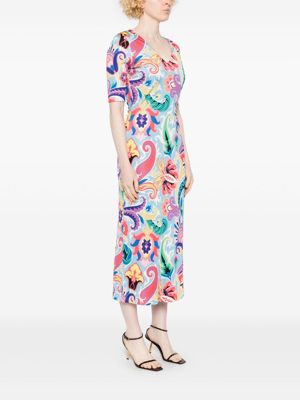 paisley midi dress - 3
