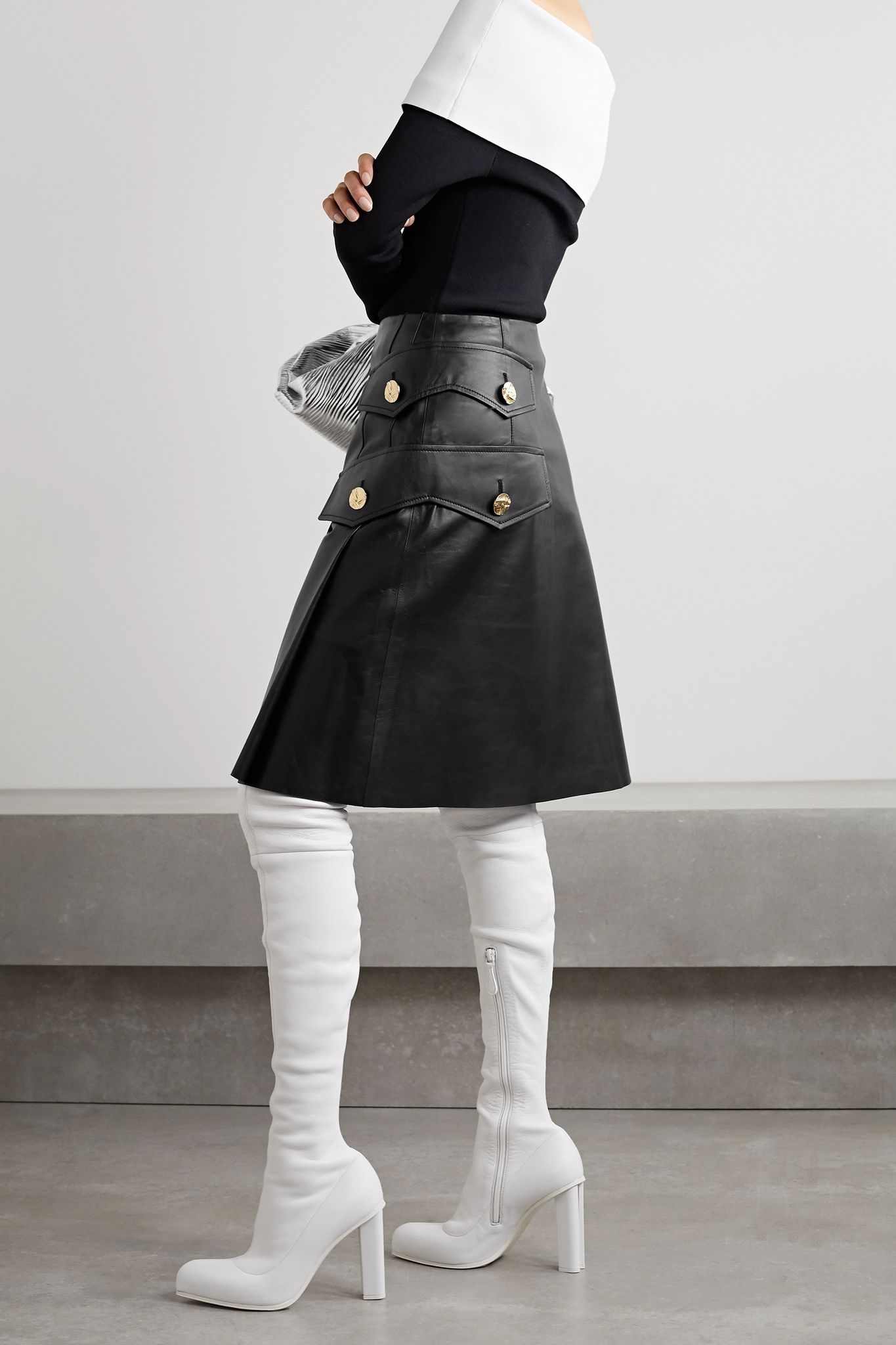 Pleated leather skirt - 2