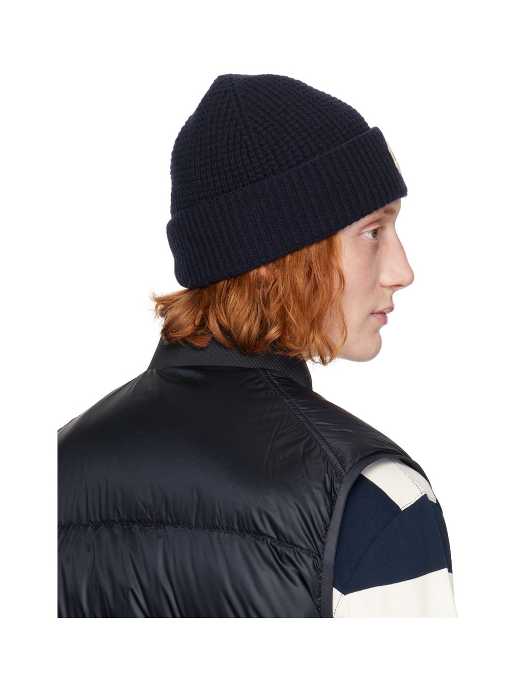 Navy Wool & Cashmere Beanie - 3