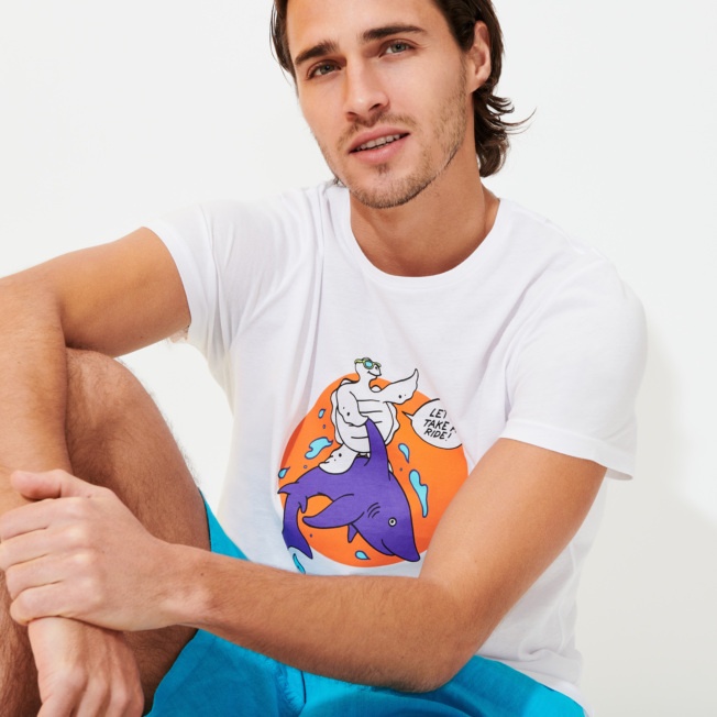 Men Organic Cotton T-shirt Let's Take A Ride! - 5