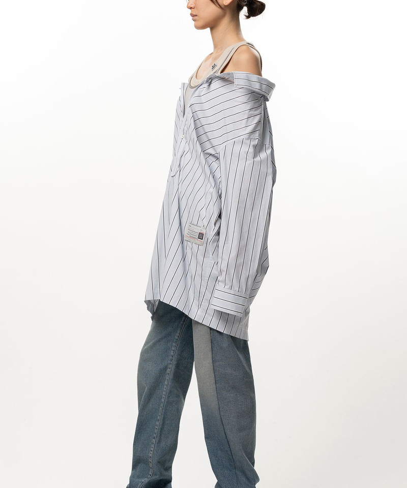 Triple Layered Stripe Shirt Dress 12