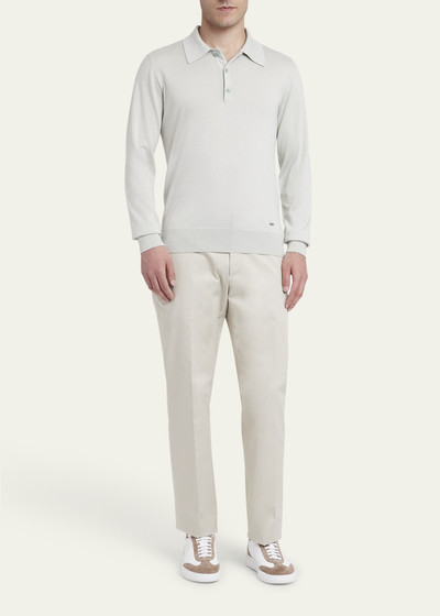 Brioni Men's Cashmere-Silk Polo Shirt outlook