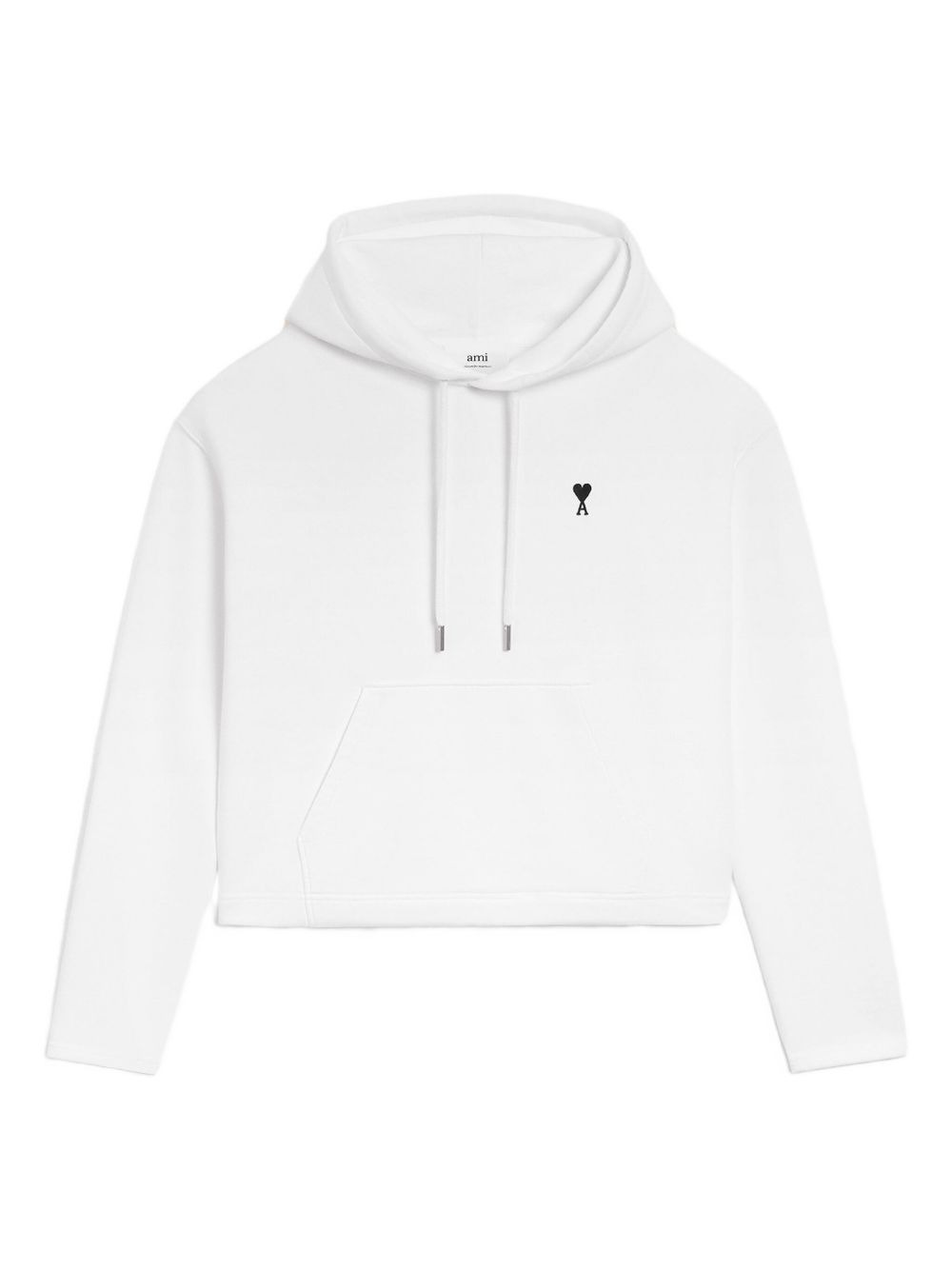 heart-embroidered cotton-fleece hoodie - 1