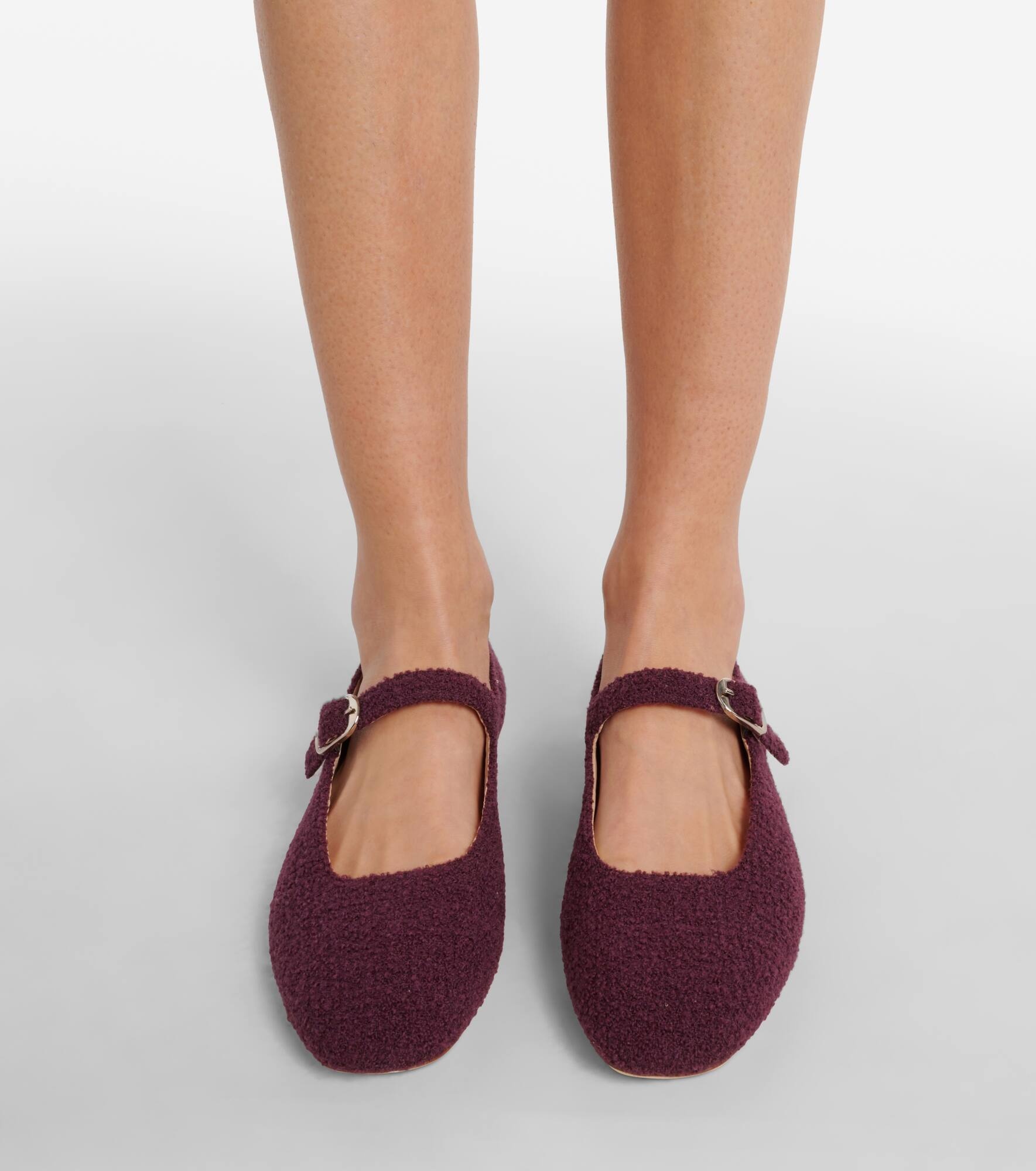 Bouclé Mary Jane flats - 7
