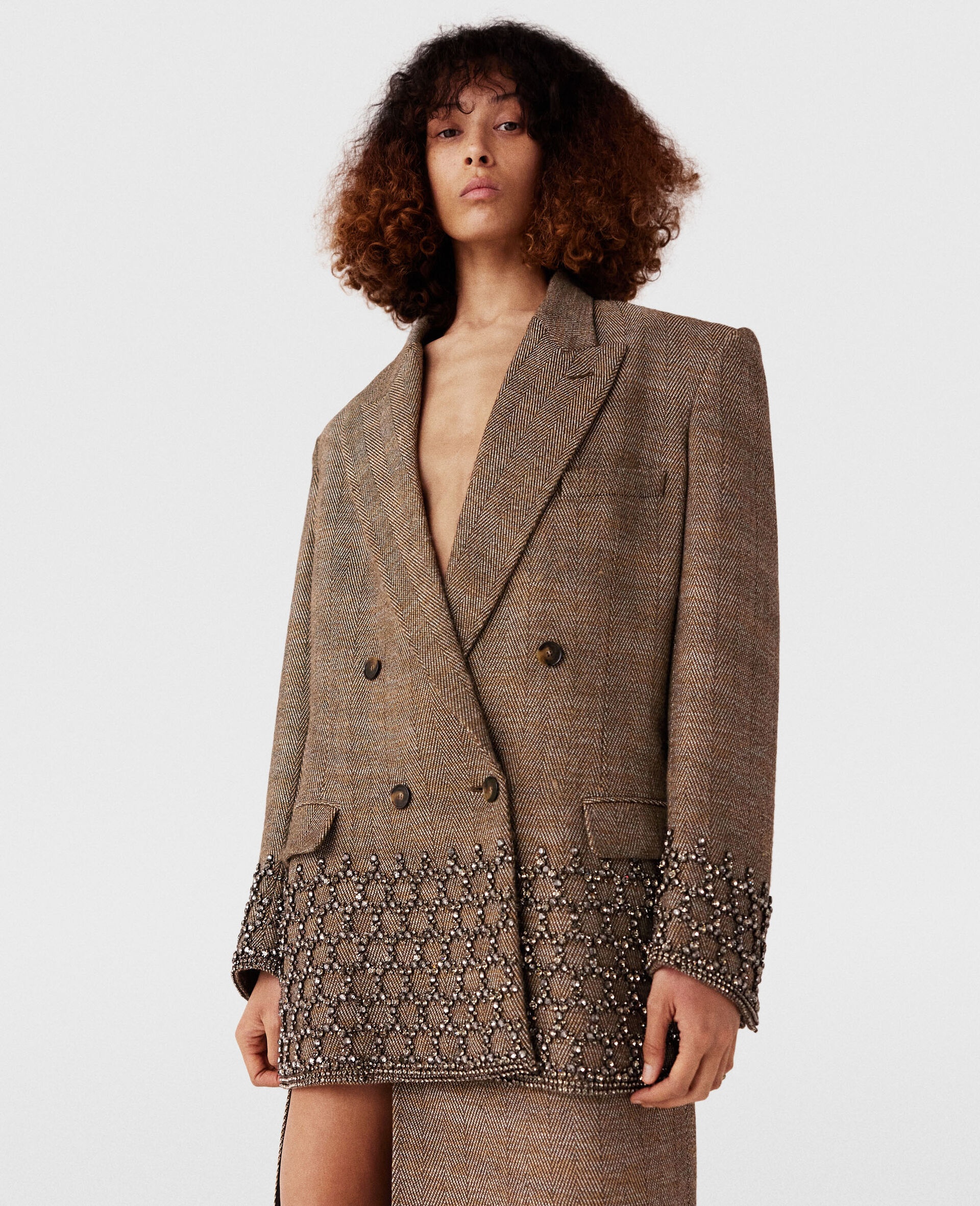 Crystal Cage Oversized Blazer - 2