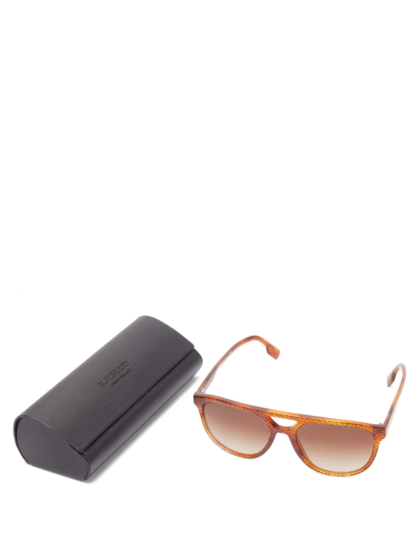 TB-print aviator acetate sunglasses - 5