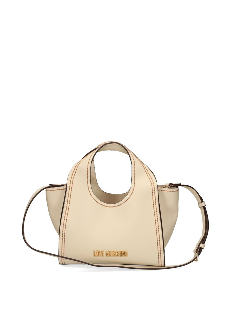 logo-plaque stitched tote bag 6