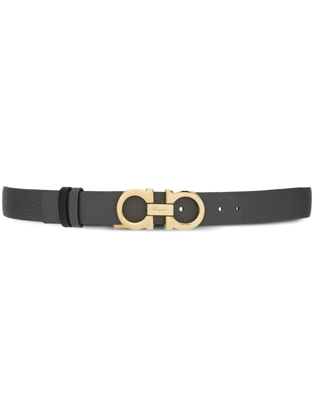 Gancini-buckle reversible leather belt - 1