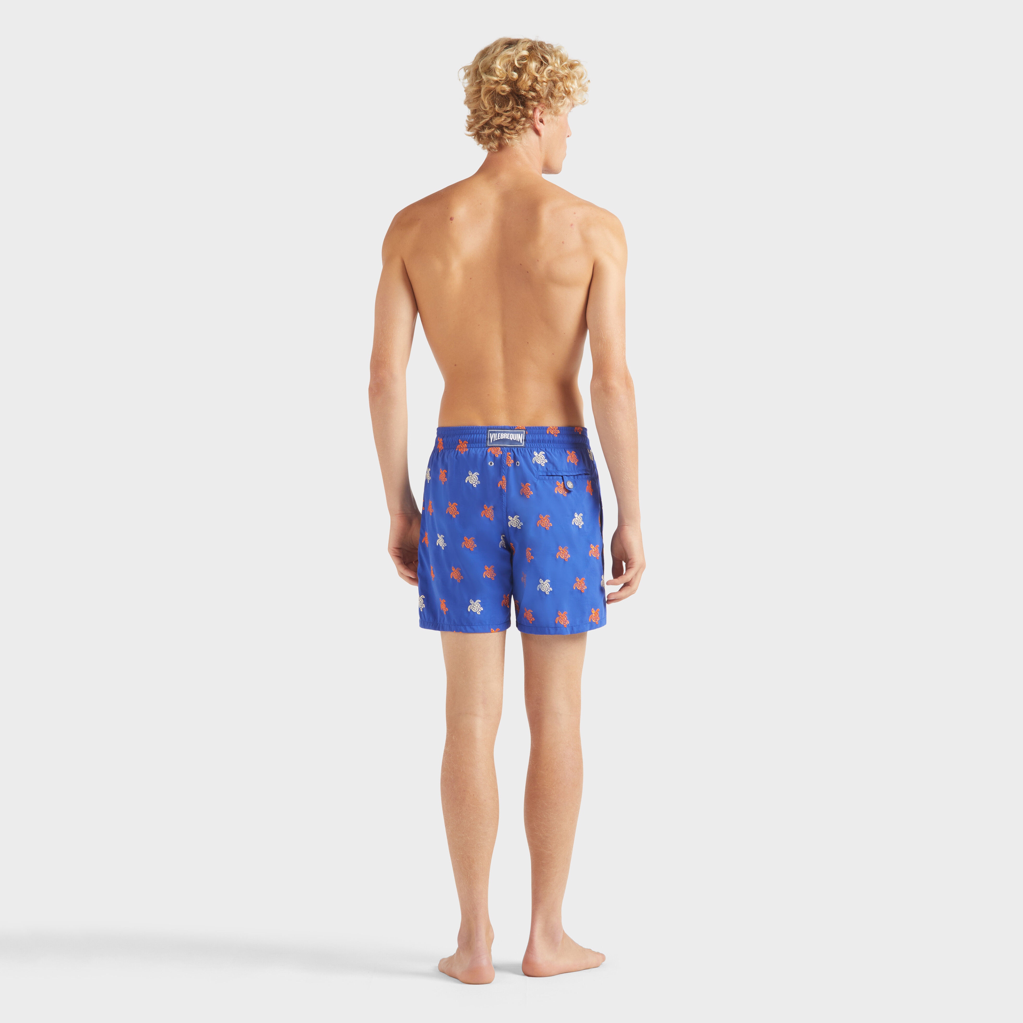 Men Swim Trunks Embroidered Micro Ronde des Tortues Diagonale - Limited Edition - 4