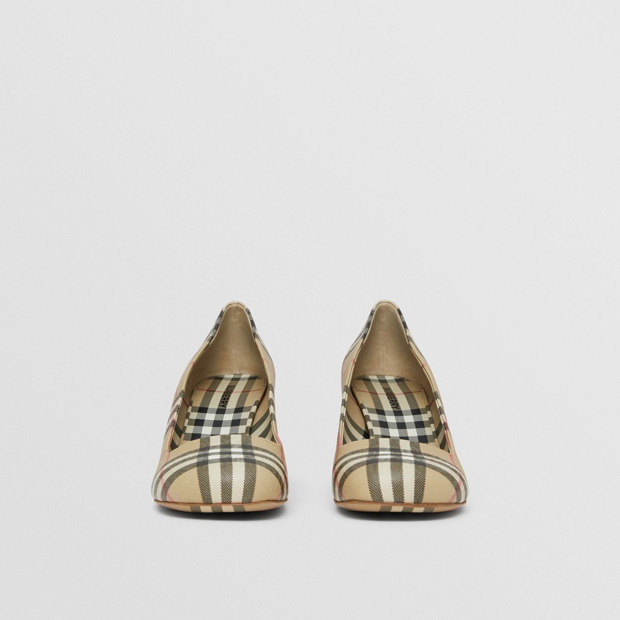 Vintage Check Block-heel Pumps - 4