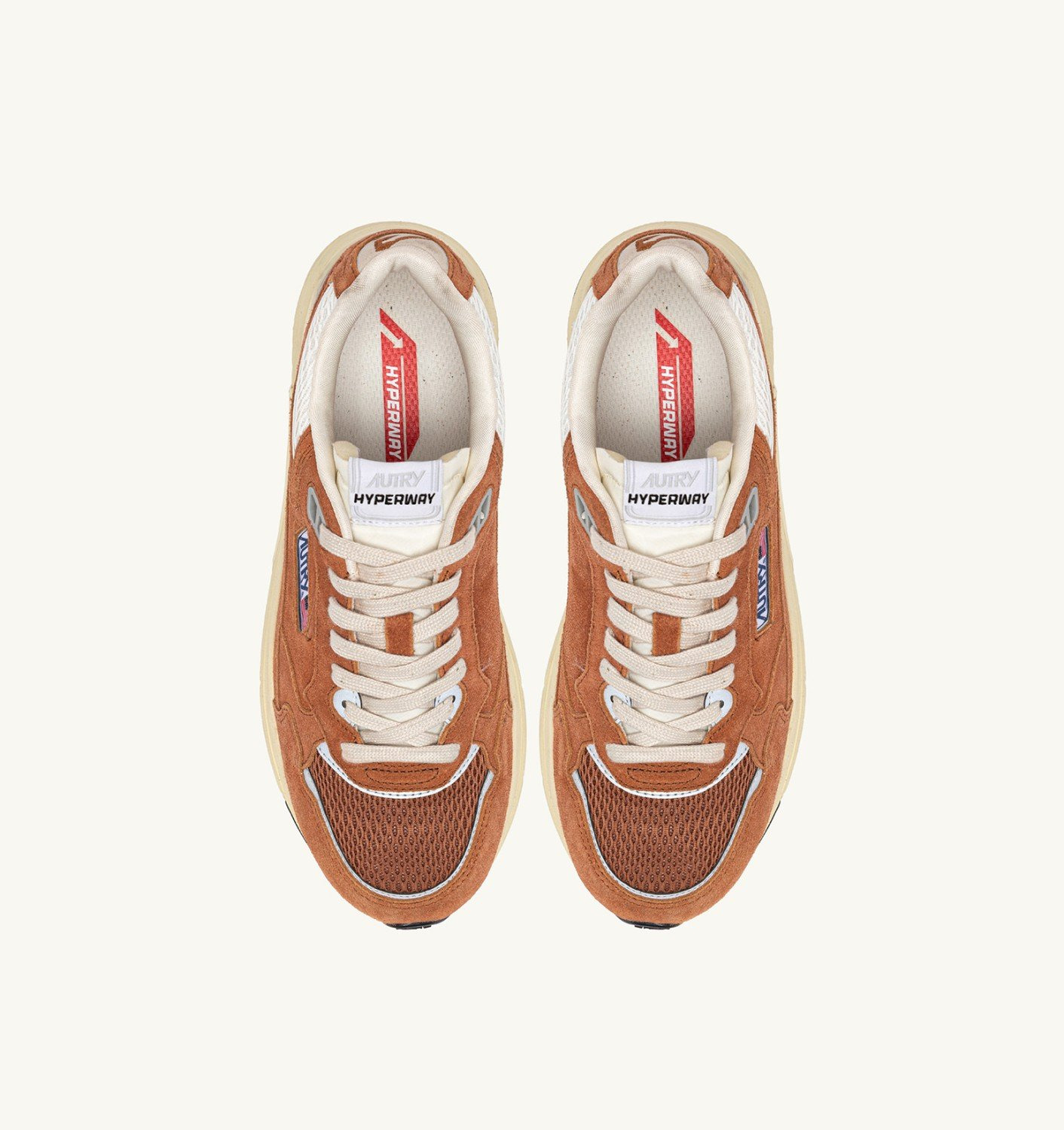 HYPERWAY SNEAKERS IN BROWN AND SILVER-TONE SUEDE AND MESH - 5
