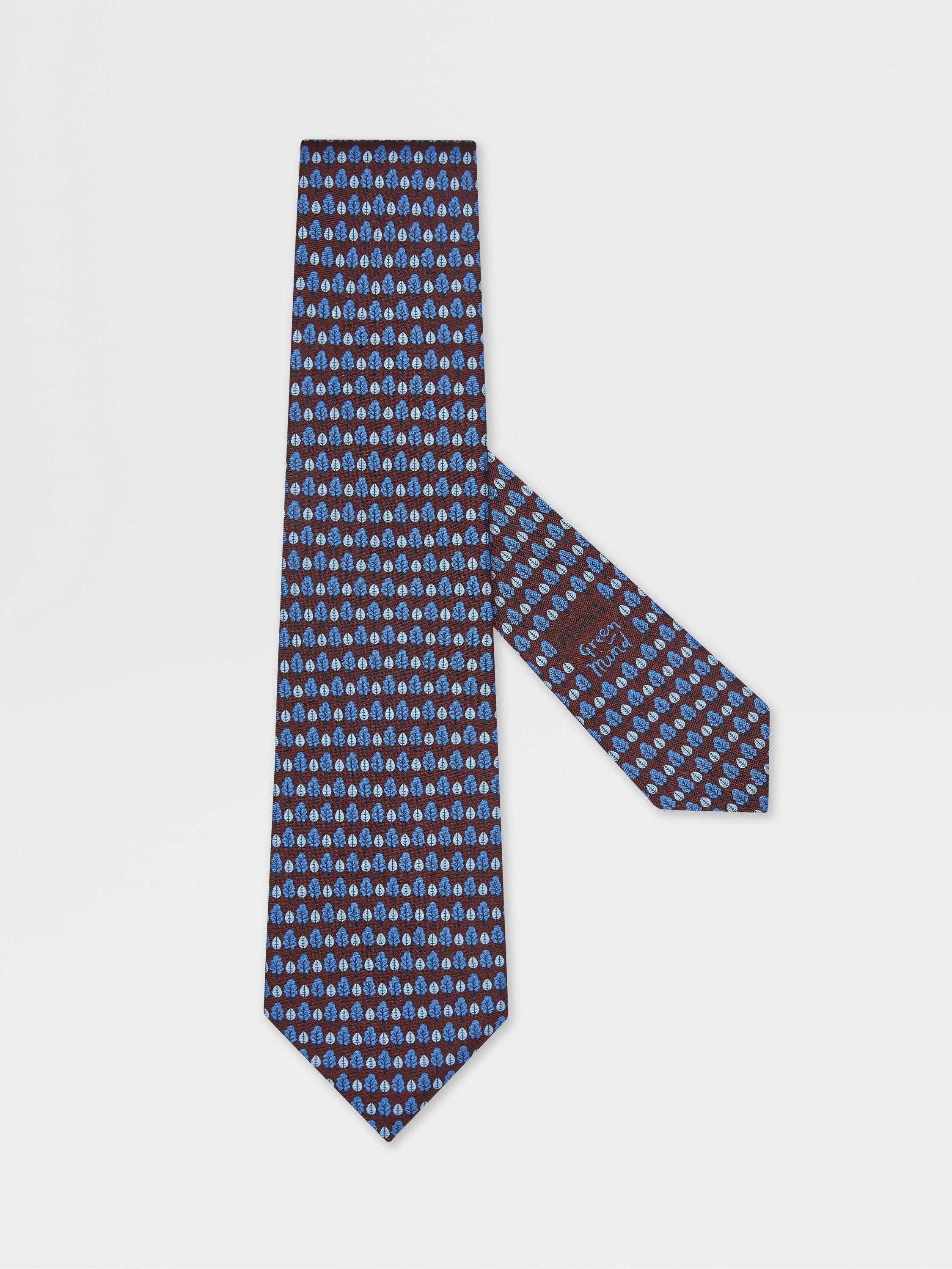 BURGUNDY SILK TIE - 1