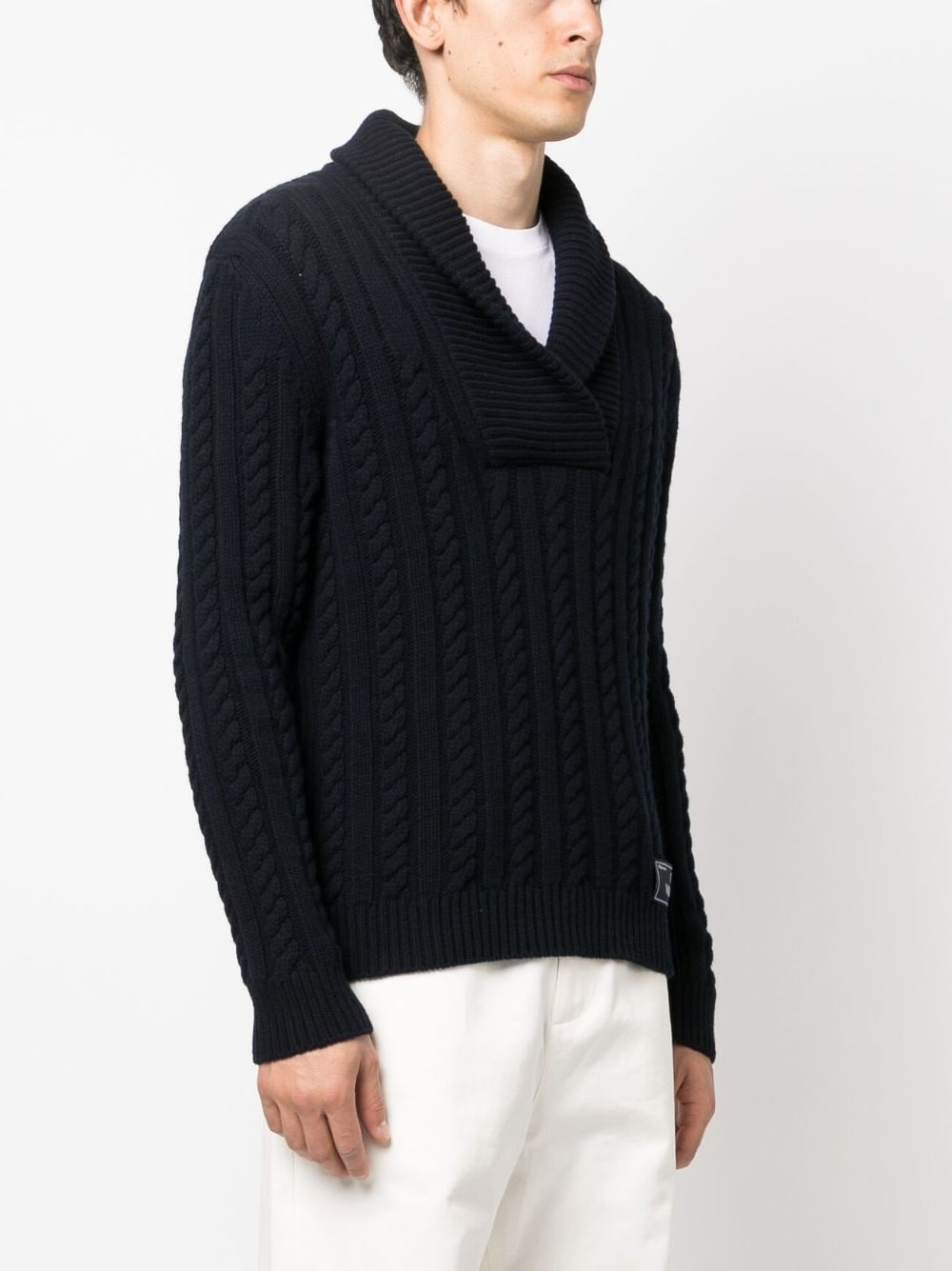 Valentino woven-panel roll-neck jumper - Black