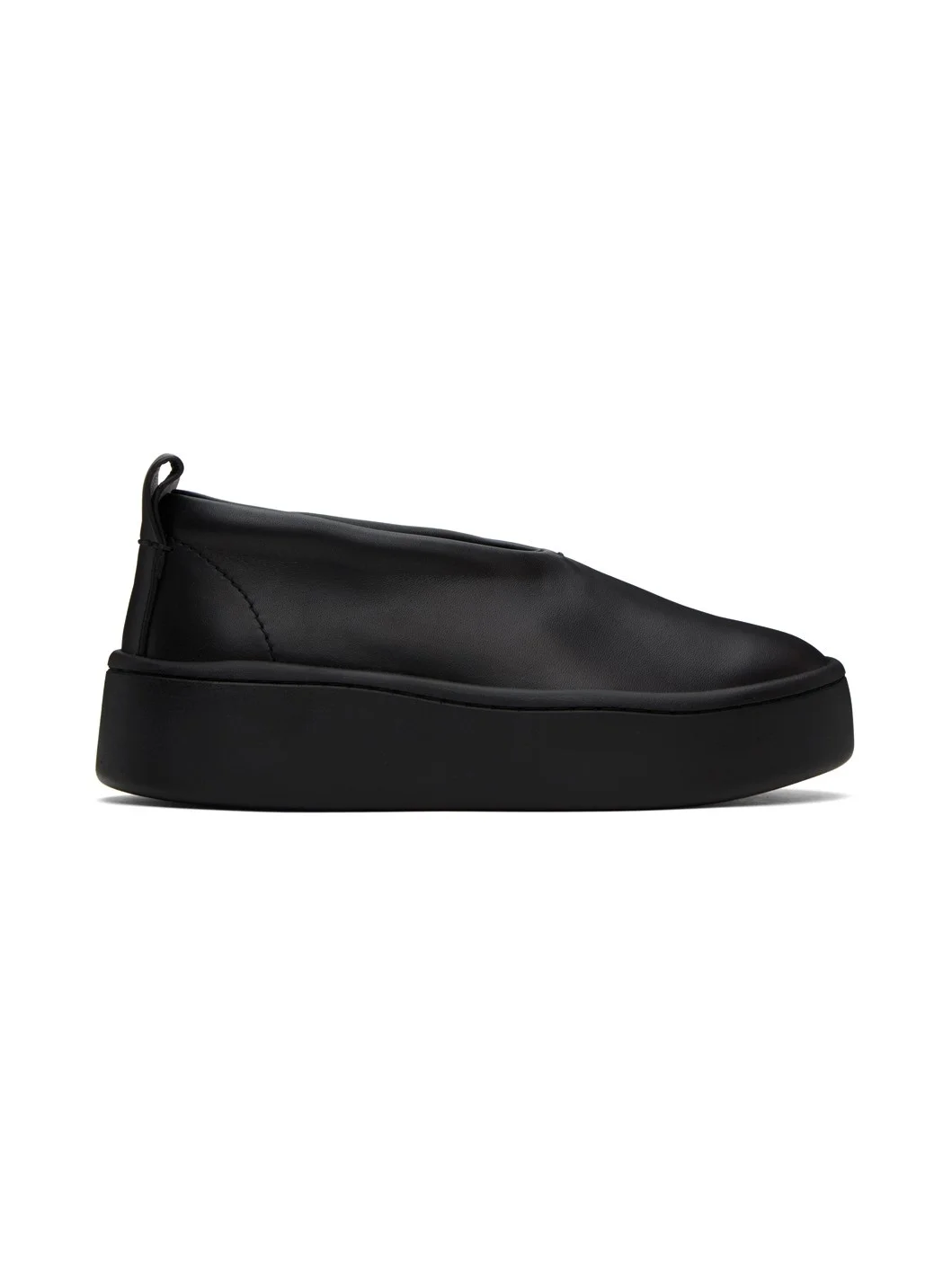 둥근 가죽 loafers - 1