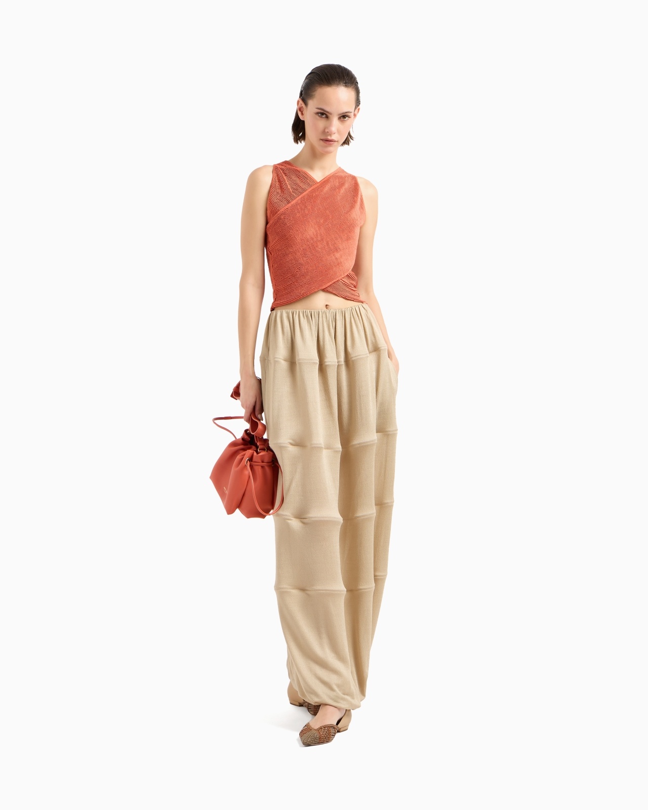 STRETCH SILK AND VISCOSE BLEND BUSTIER TOP - 2