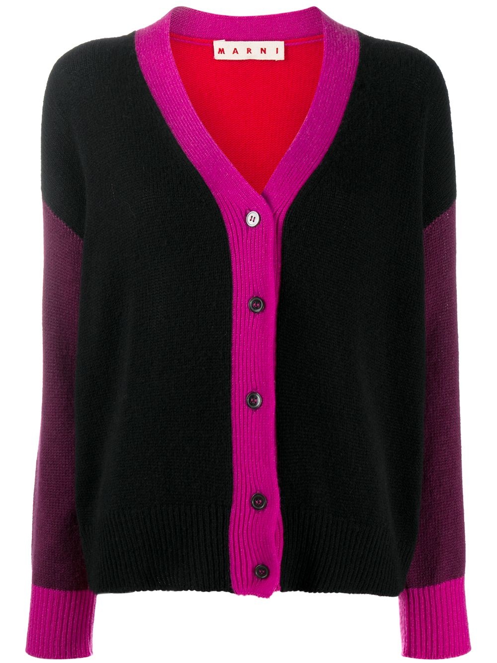 cashmere colour-block cardigan - 1