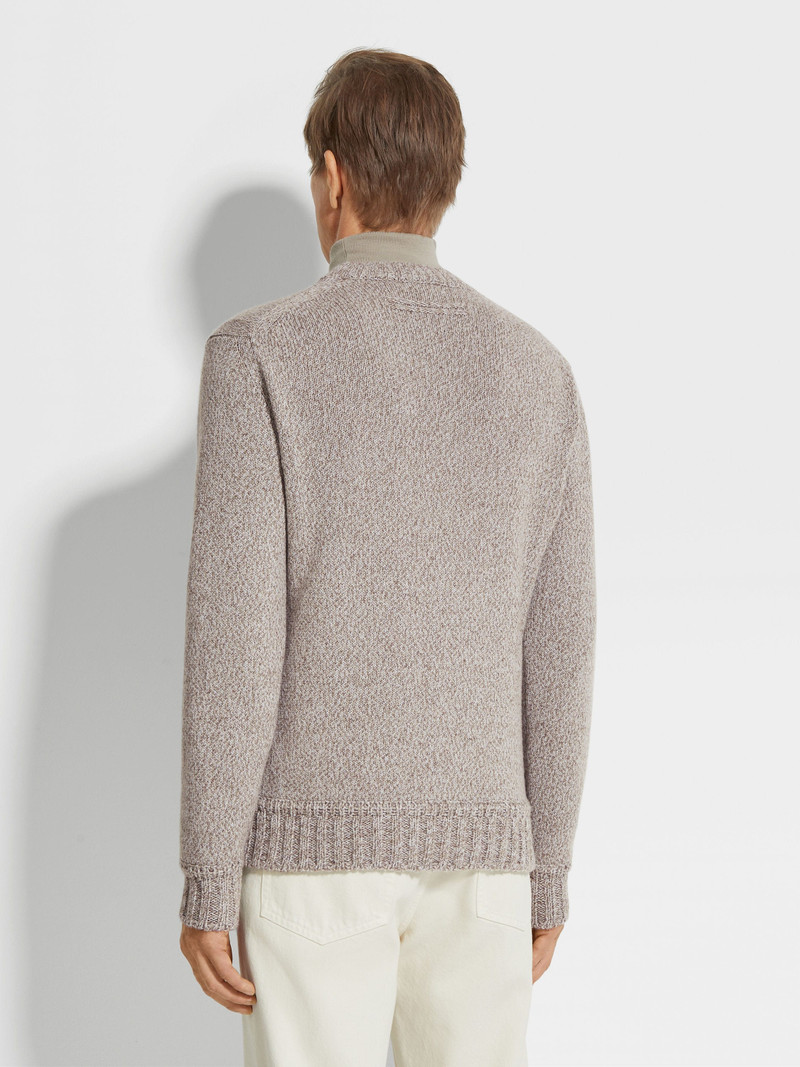 LIGHT TAUPE MÉLANGE OASI CASHMERE CREWNECK 5