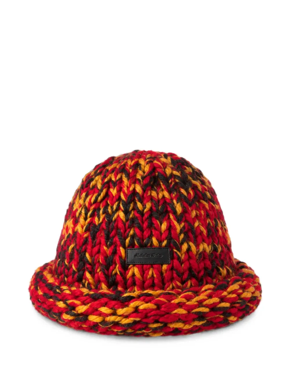 CHUNKY-KNIT LOGO-PATCH BEANIE HAT - 1