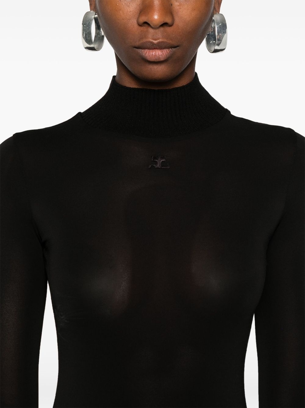 logo-patch roll-neck top - 5