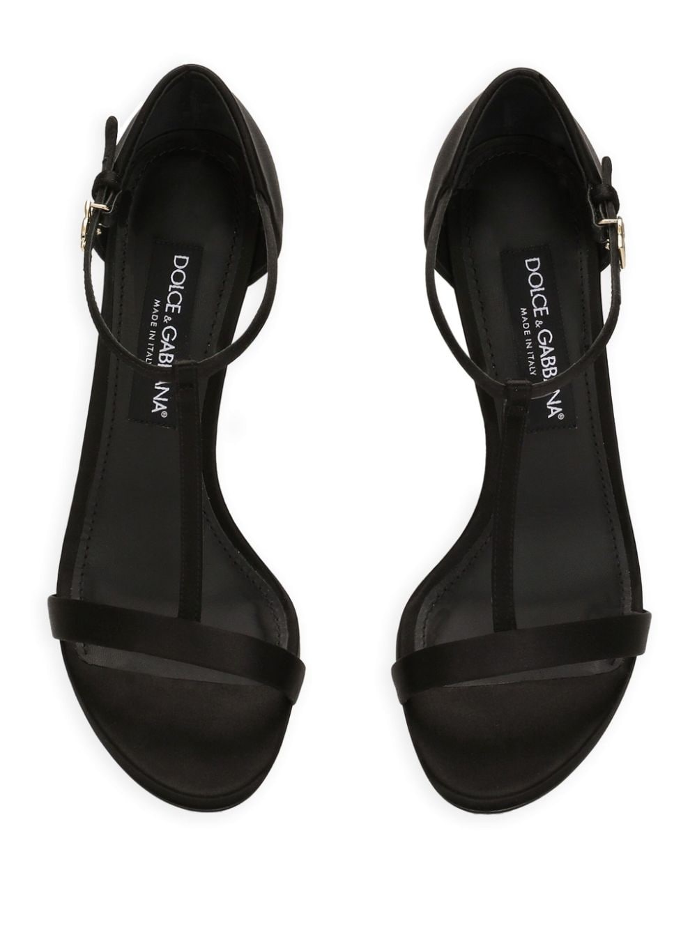 105mm satin T-bar sandals - 4