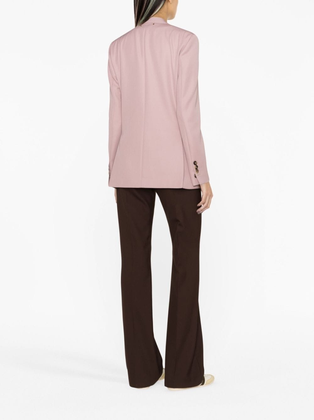 double-breasted gabardine blazer - 4