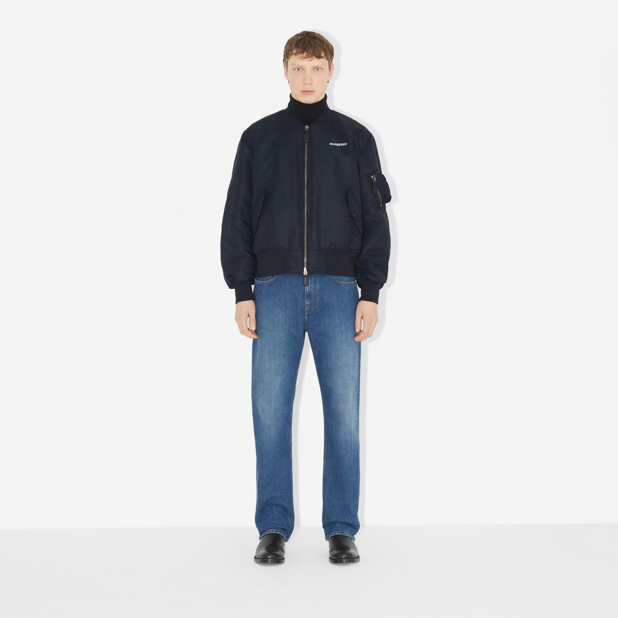 Logo Print Nylon Bomber Jacket - 2
