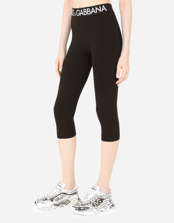 Jersey leggings with branded elastic - 4