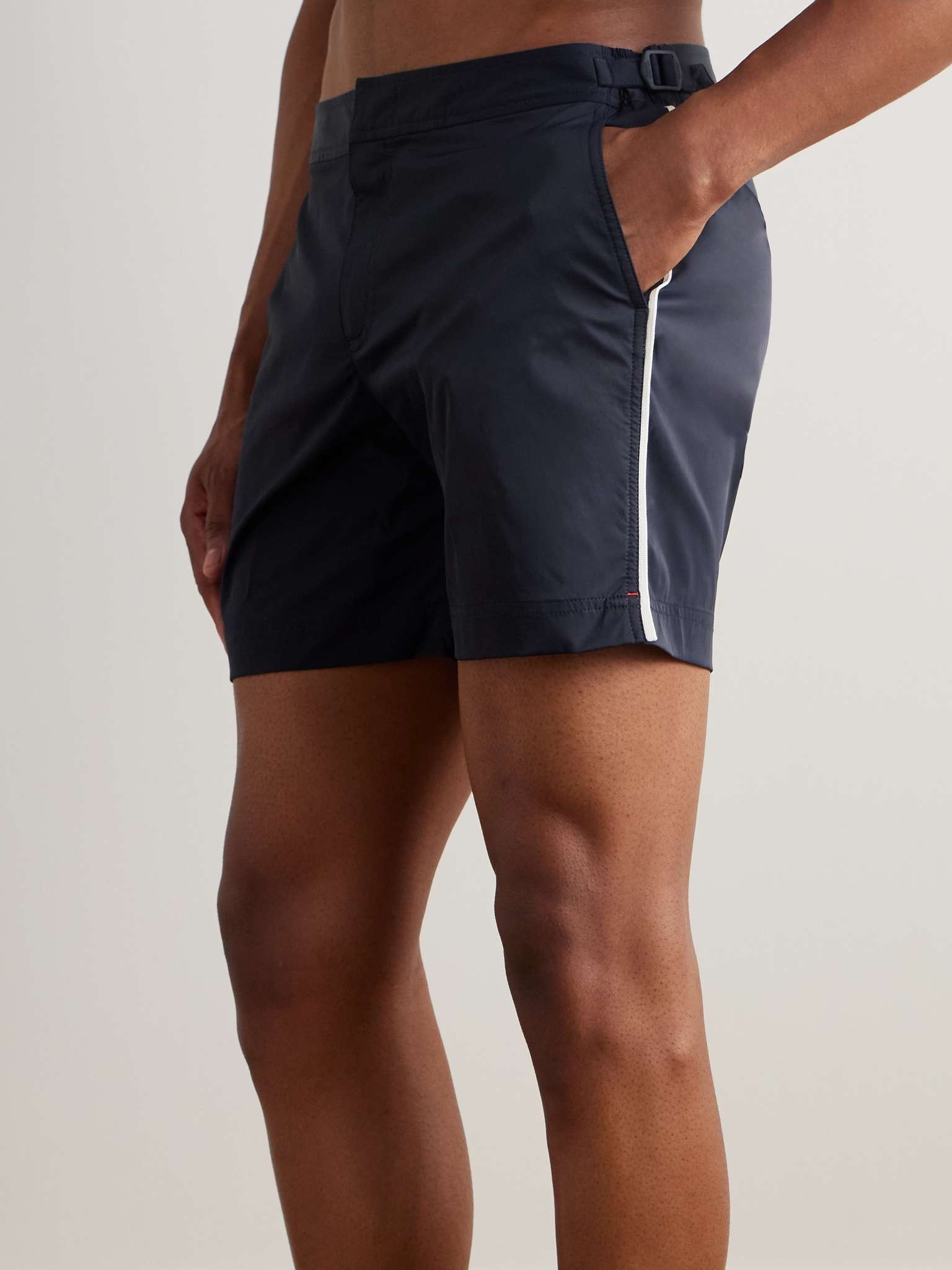 Bulldog Straight-Leg Mid-Length Striped Swim Shorts - 2