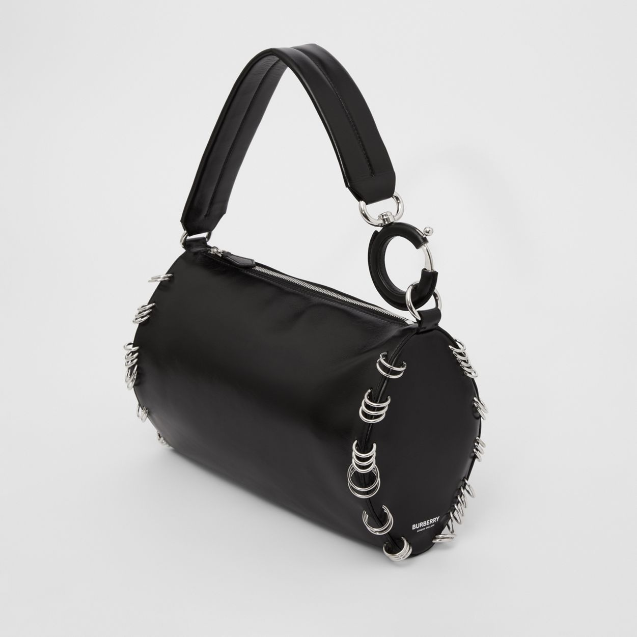 Small Ring-pierced Leather Rhombi Bag - 3