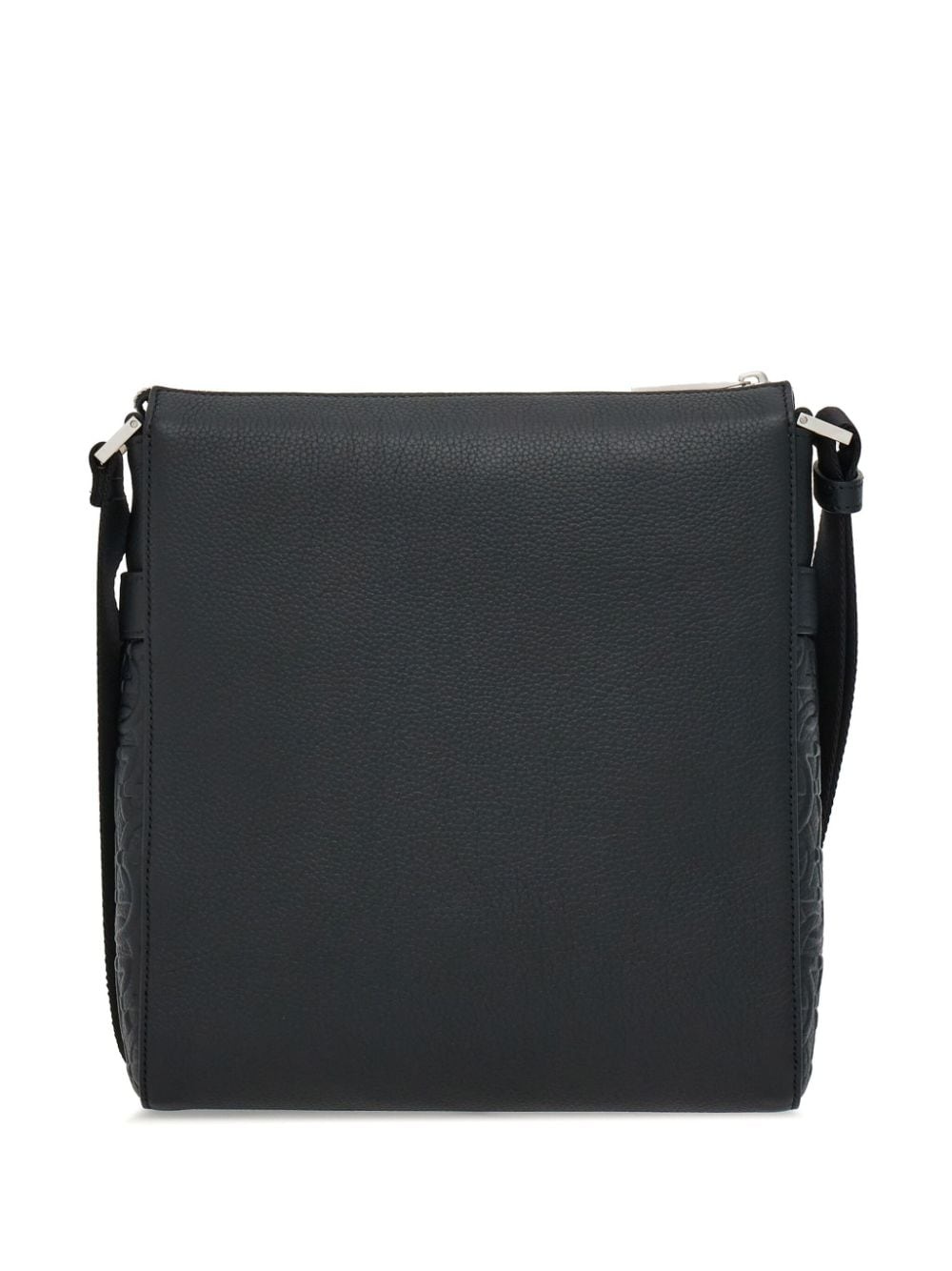 Gancini-embossed leather messenger bag - 3