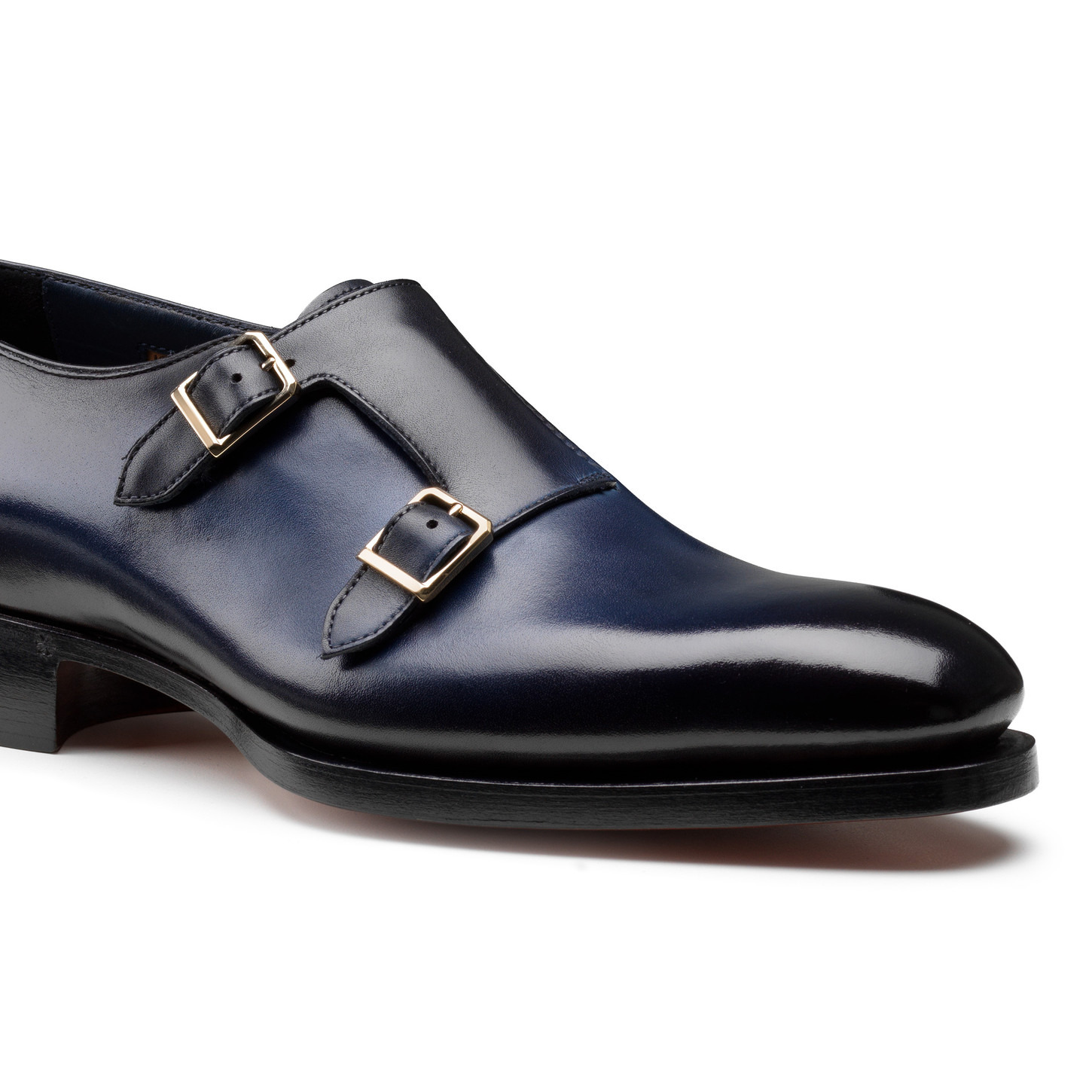 Men's blue leather Uniqua Meraviglia Collection double-buckle shoe - 5