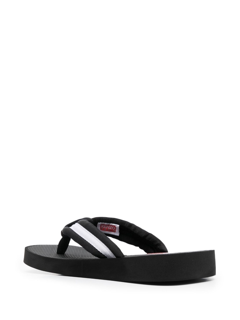 logo-patch striped flip flops - 3