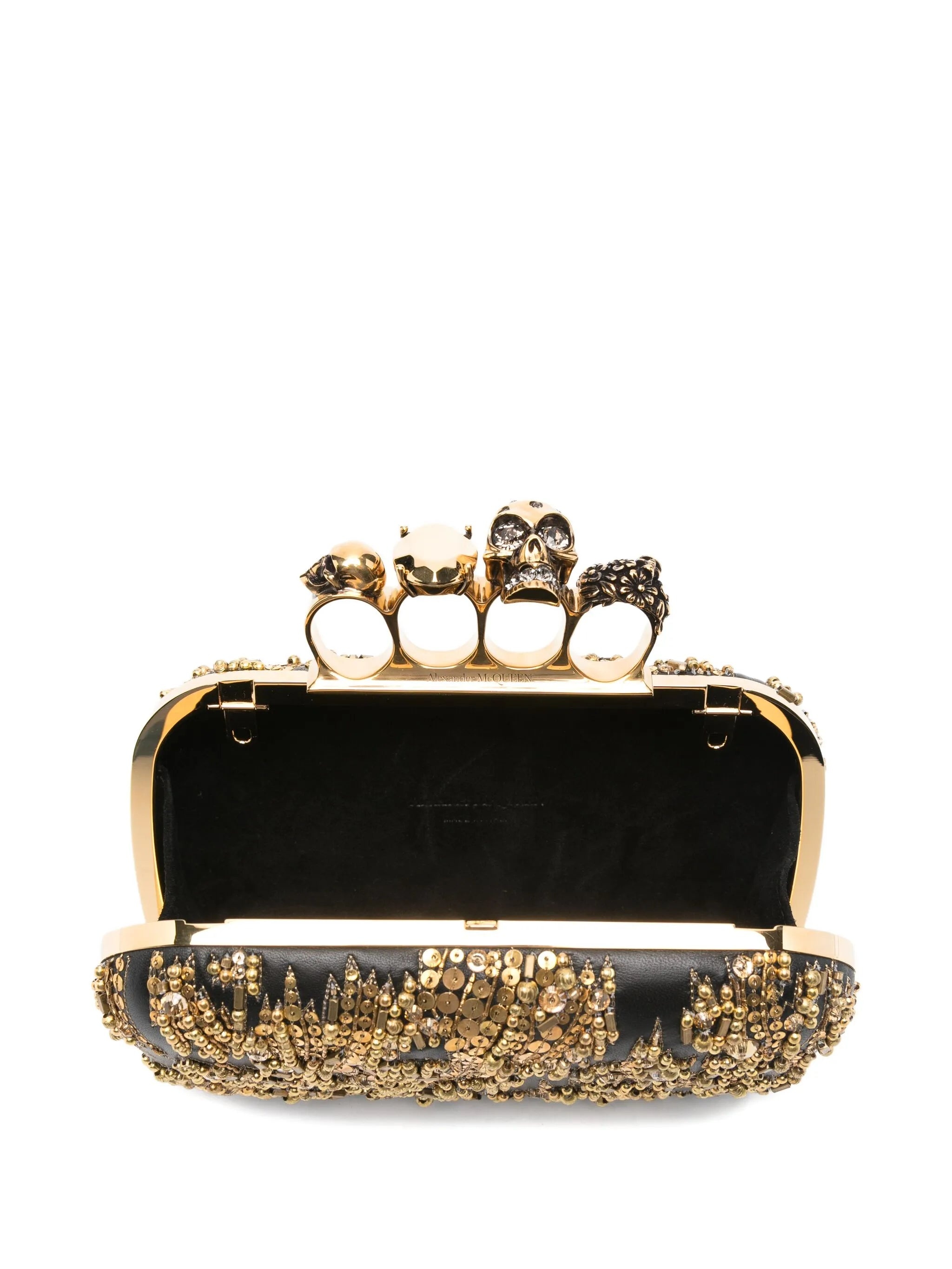 Alexander Mcqueen Skull-ring Embellished Clutch Bag - 4