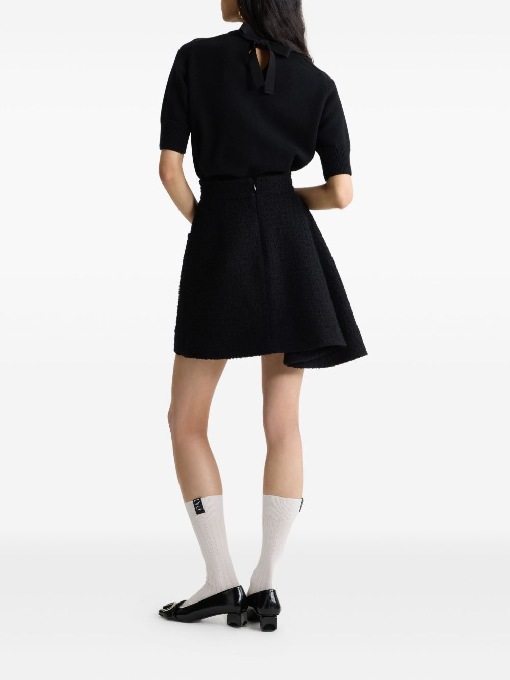 asymmetric tweed skirt - 3