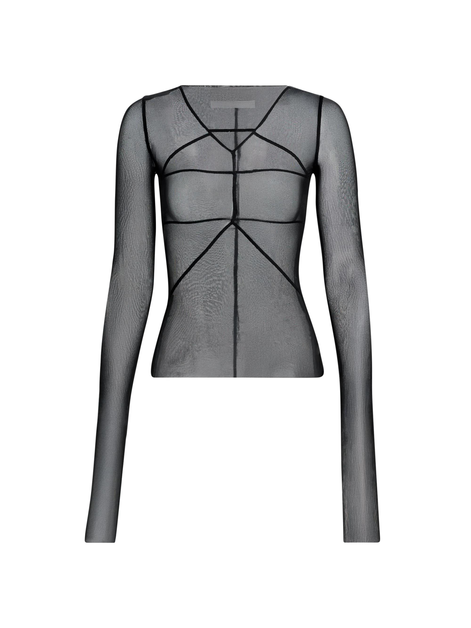 Women's Temple Sheer Top - Black - 1
