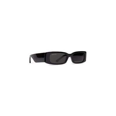 BALENCIAGA Max Rectangle Sunglasses in Black outlook