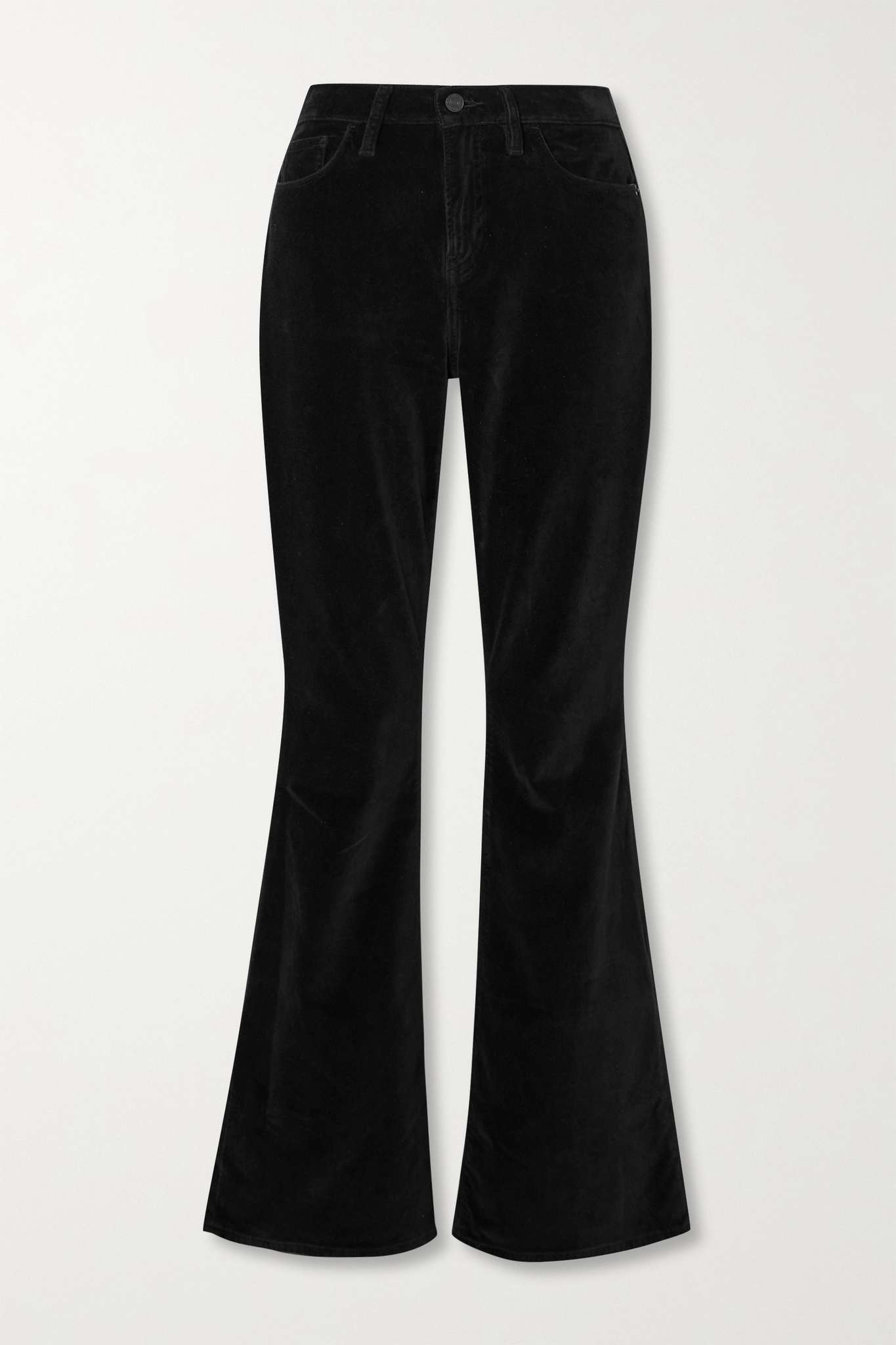 Le High Flare cotton-blend velvet pants - 1