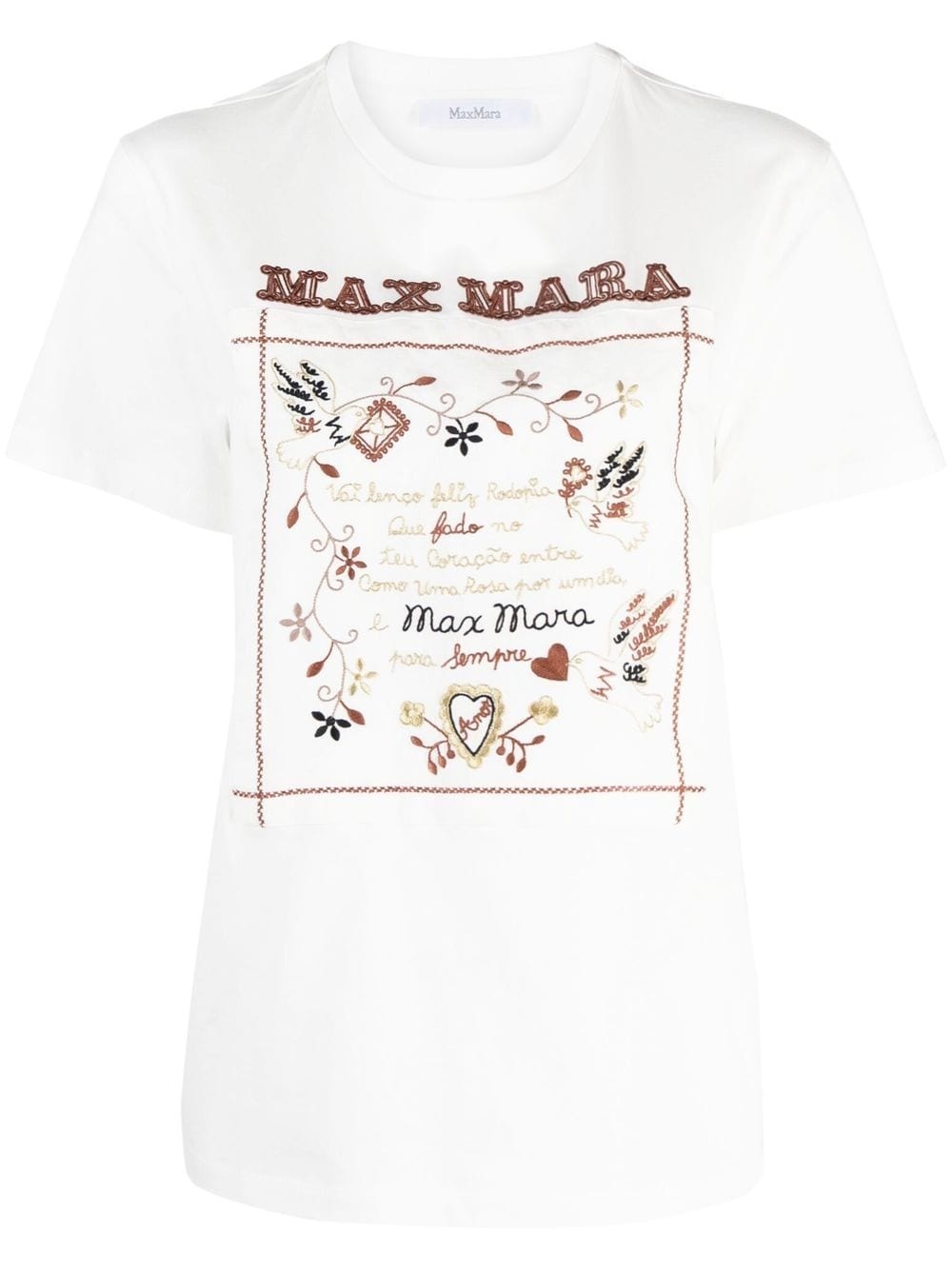 embroidered-slogan T-shirt - 1