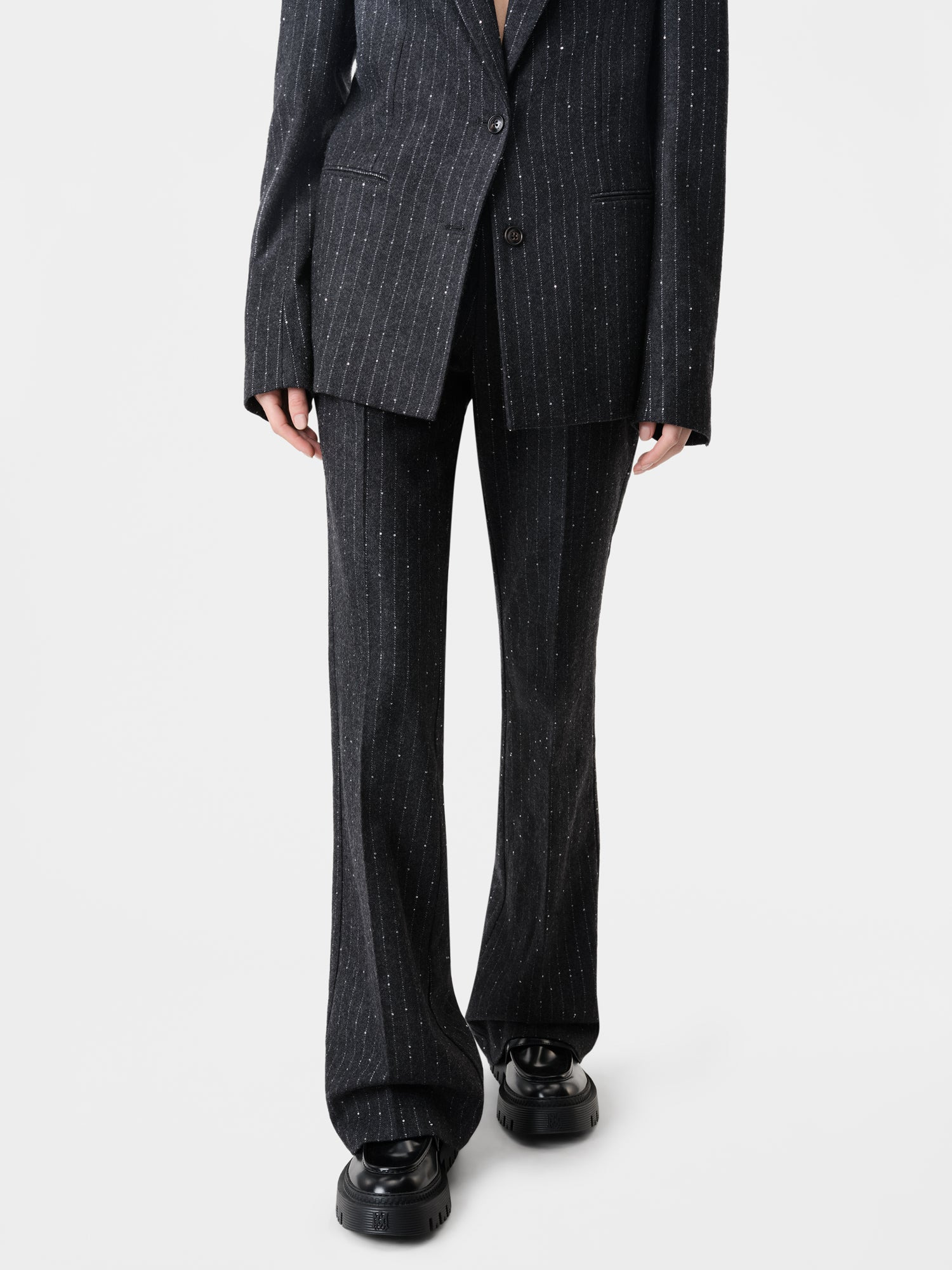 WOMEN'S SEQUIN PINSTRIPE KICK FLARE - 4