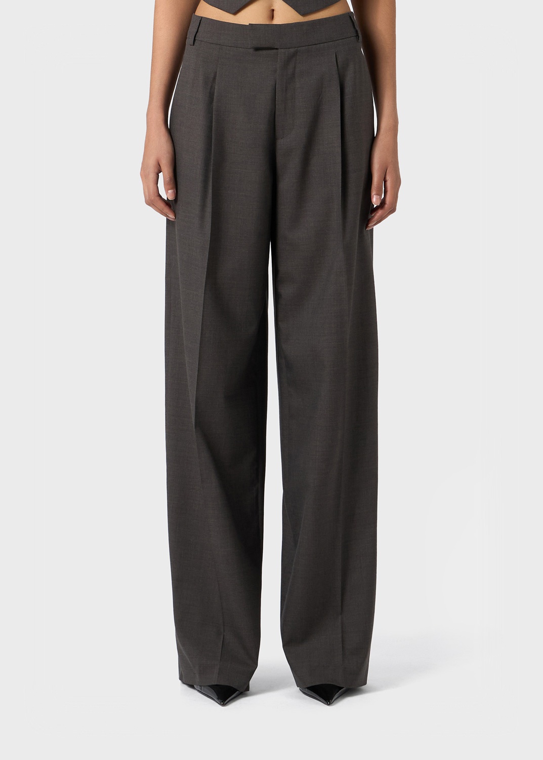 WIDE LEG PANTS IN WOOL. - 3