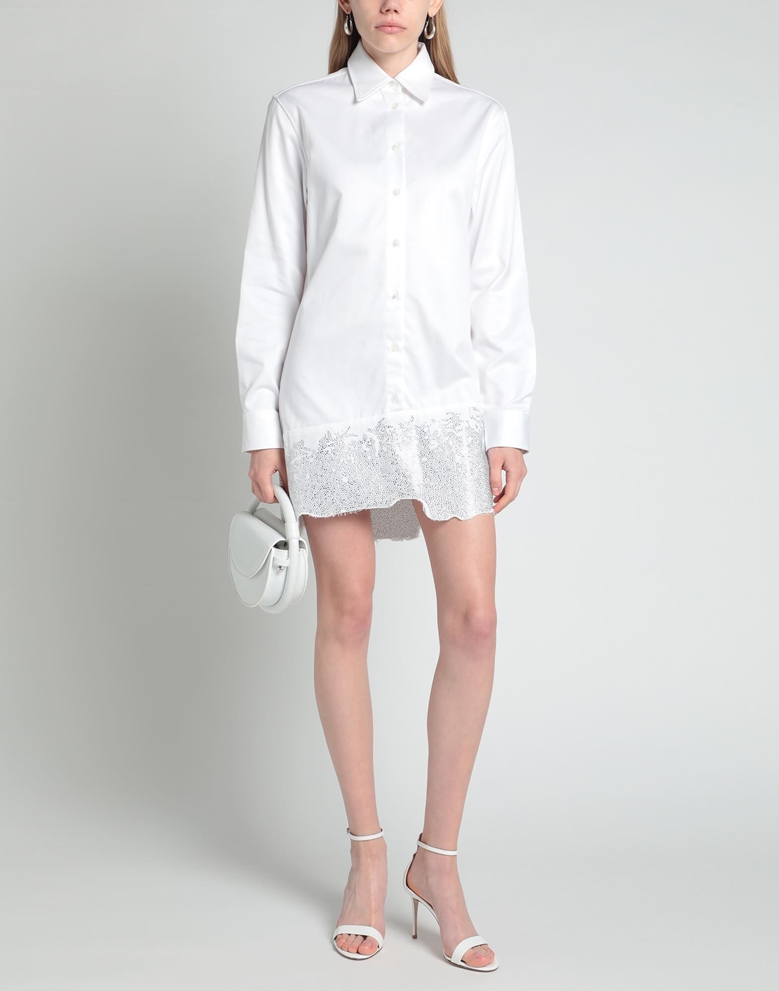 White Women's Shirt Dress - 3