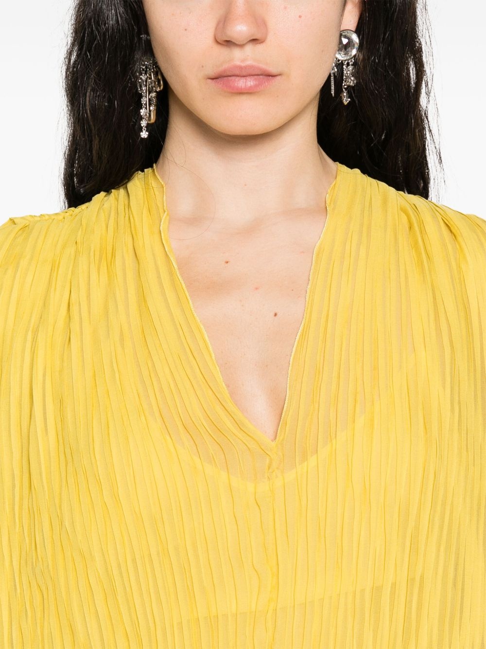 pleated silk top - 5