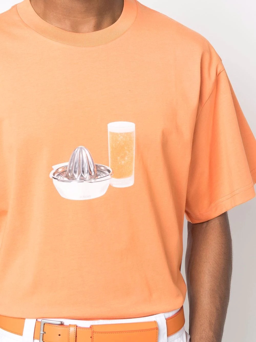 orange juice-print T-shirt - 6