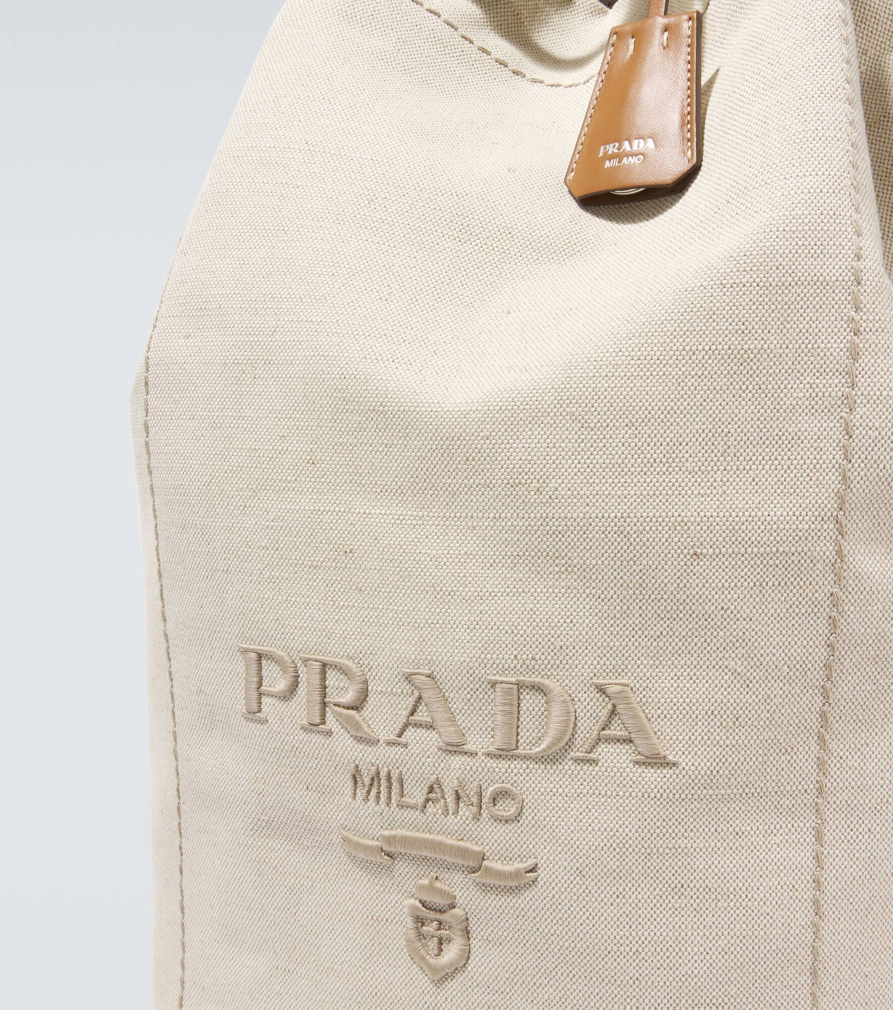 Embroidered canvas bucket bag - 6