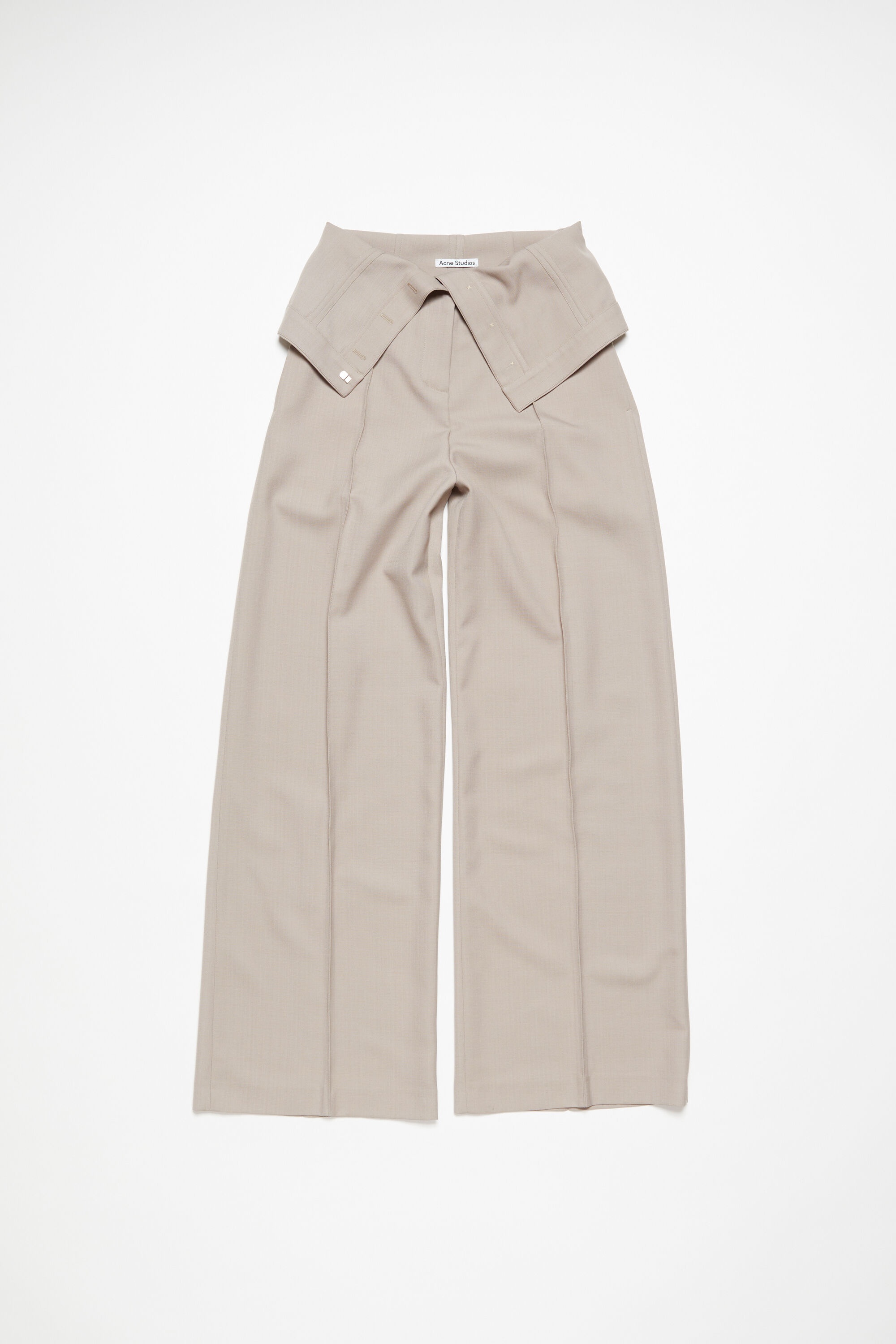 Tailored wool blend trousers - Cold beige - 7